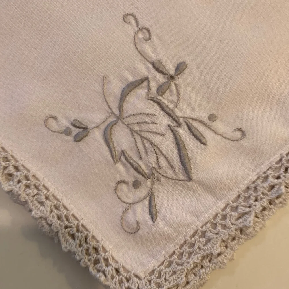 Crochet Round Tablecloth Placemat Napkin‎ Set for 10 Cottagecore French Country
